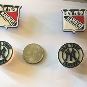 New York Rangers and Yankees Shoe Charms
